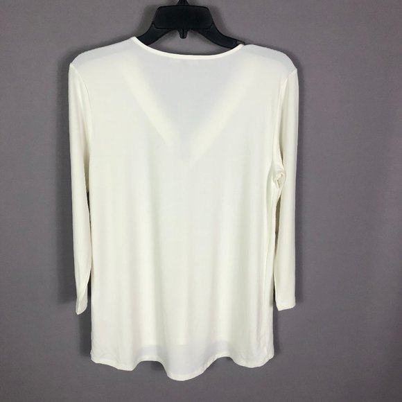 Preston & York Ivory Paige Knit V Neck Blouse Size Small - Picture 7 of 10